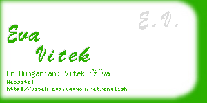 eva vitek business card